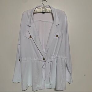 Soho White Women's Blazer with Button Details Large